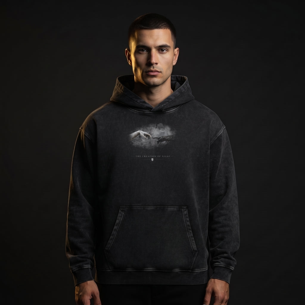 The Creation of Night Hoodie - editorial front (art front)