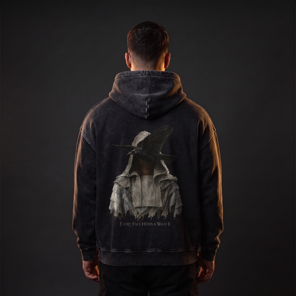 Every Face Hides a What If Hoodie - editorial back