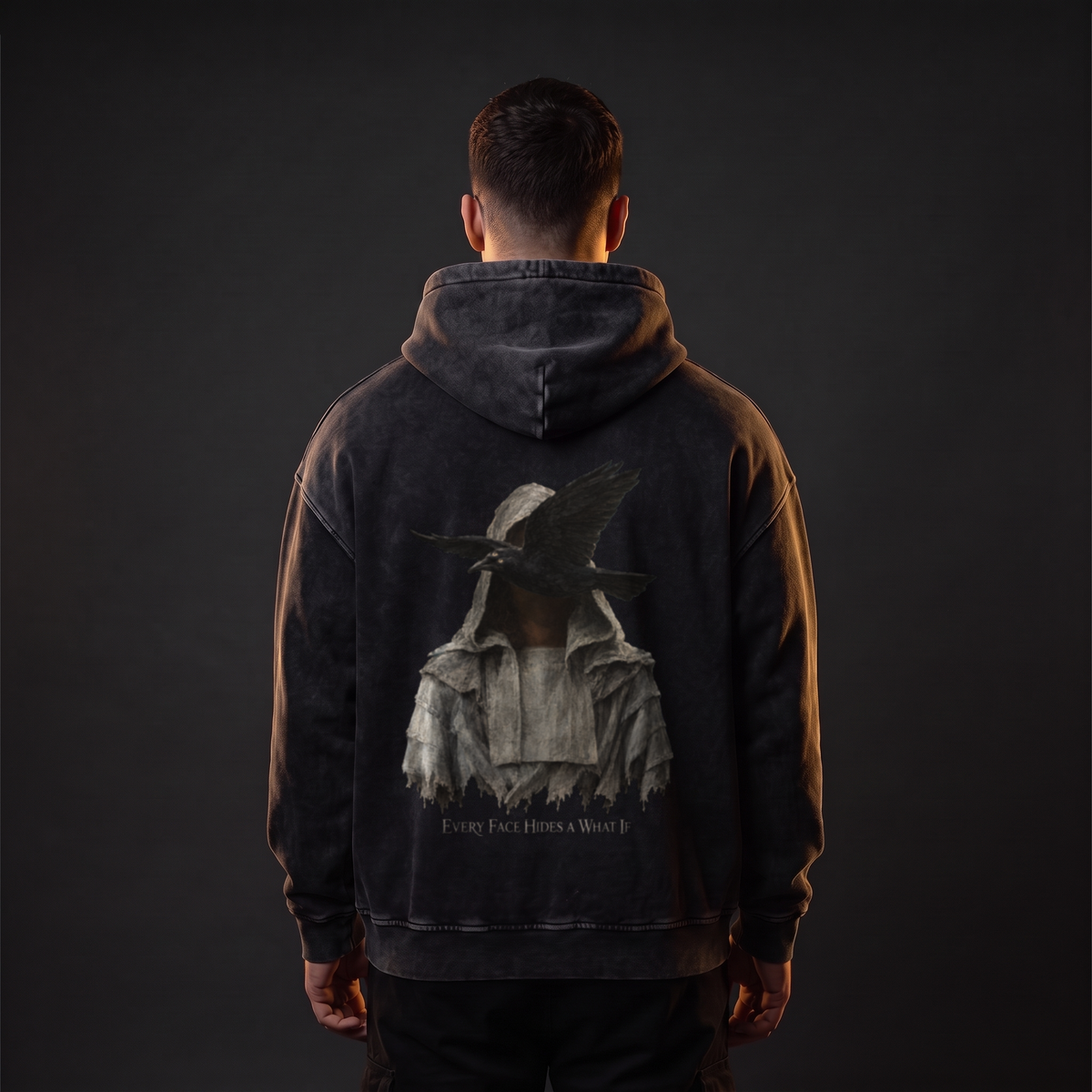 Every Face Hides a What If Hoodie - editorial back