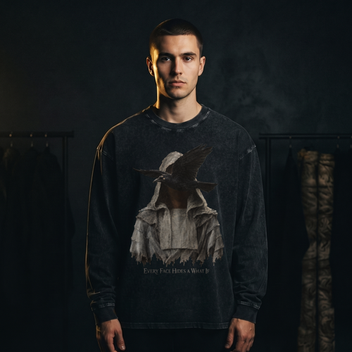 Every Face Hides a What If Long Sleeve - editorial front