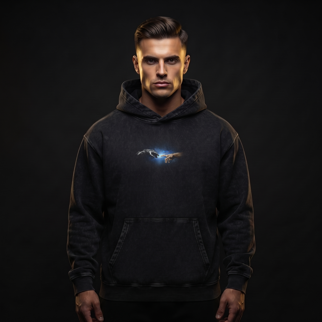 The Creation of the Machine Hoodie - editorial front (art front)