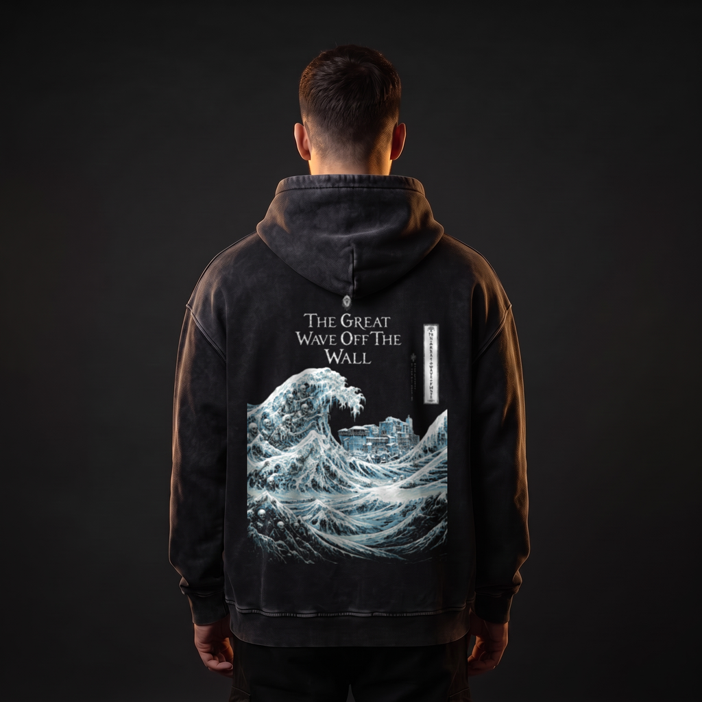 The Great Wave Off The Wall Hoodie - editorial back