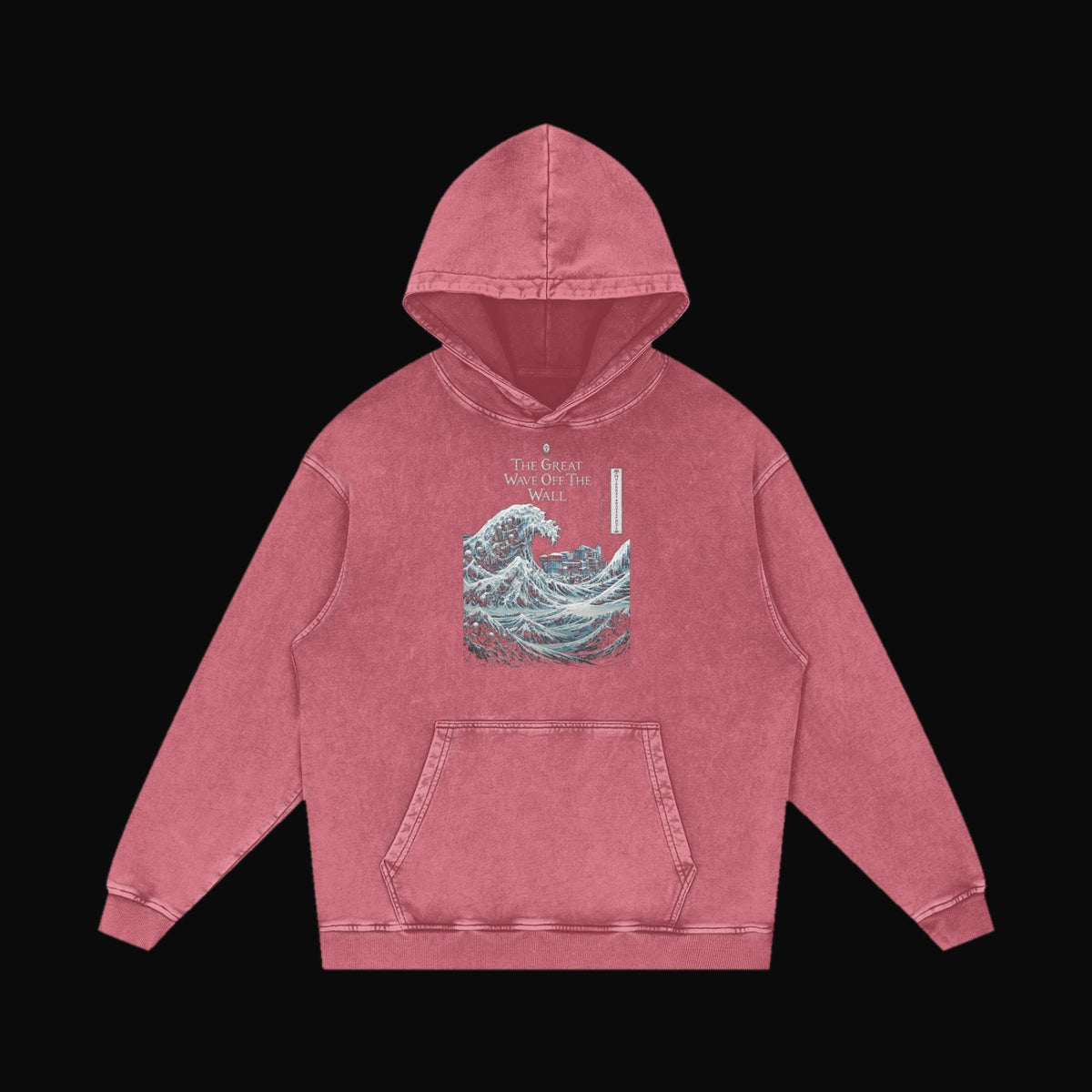The Great Wave Off The Wall Hoodie - garment 16 (art front)